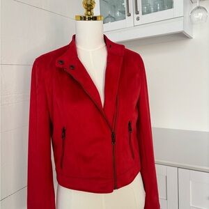 Banana Republic Red Vegan Suede Jacket